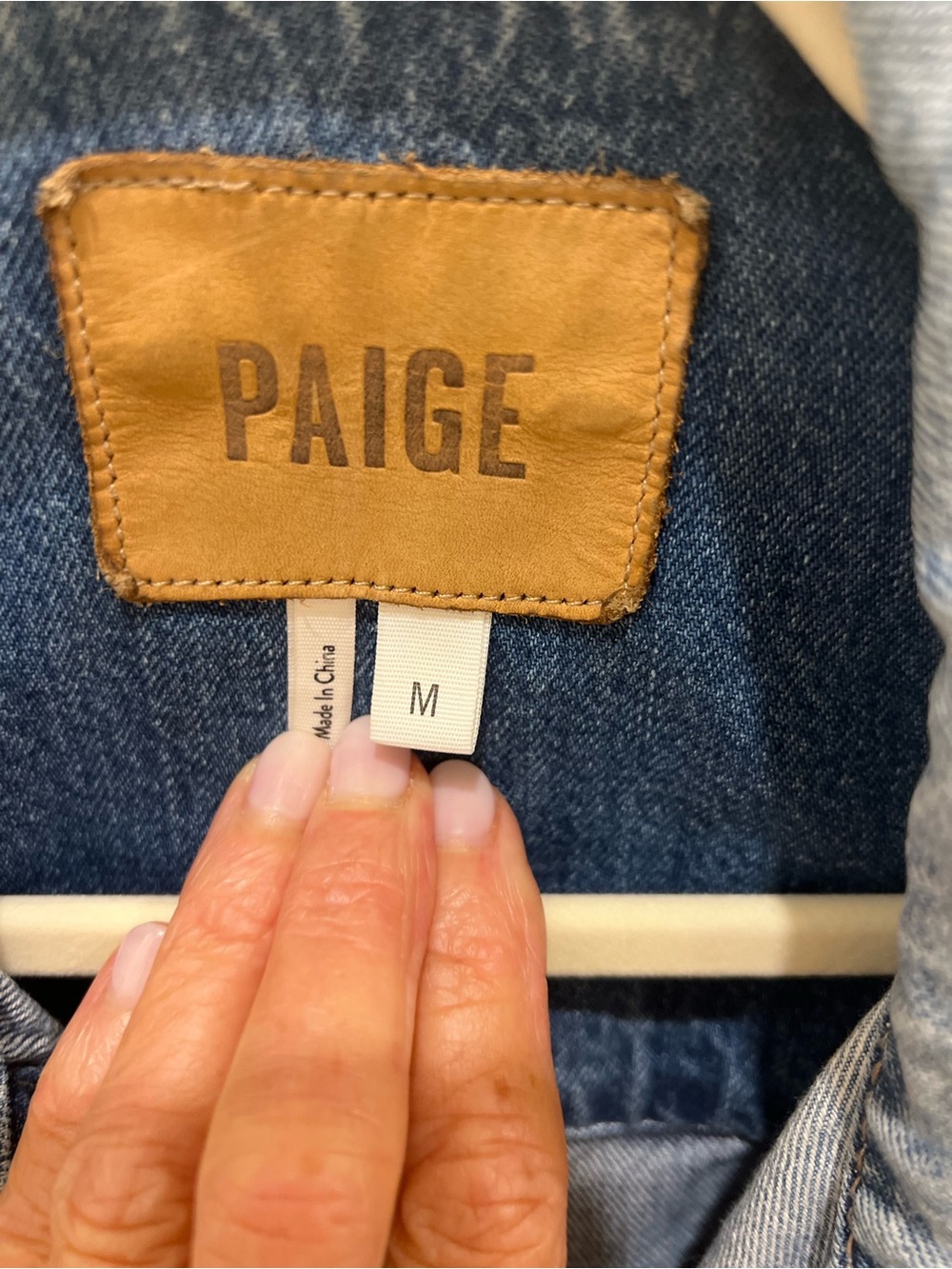 PAIGE Distressed Light Blue Denim Jacket - Picture 5 of 5